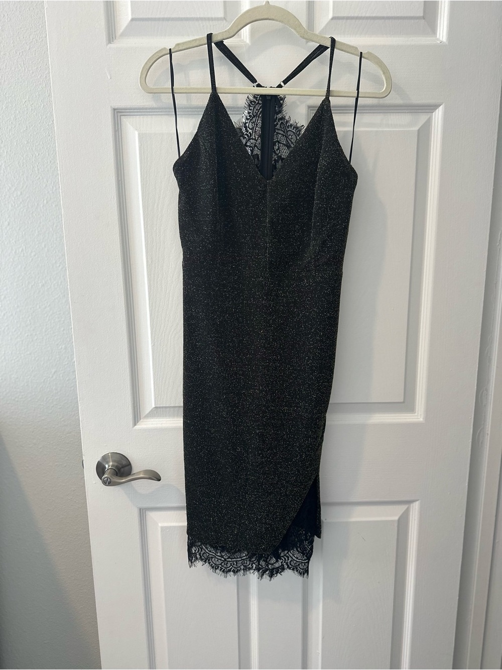 J.O.A. Black & Gold Metallic Lace Midi Dress NWT Size M